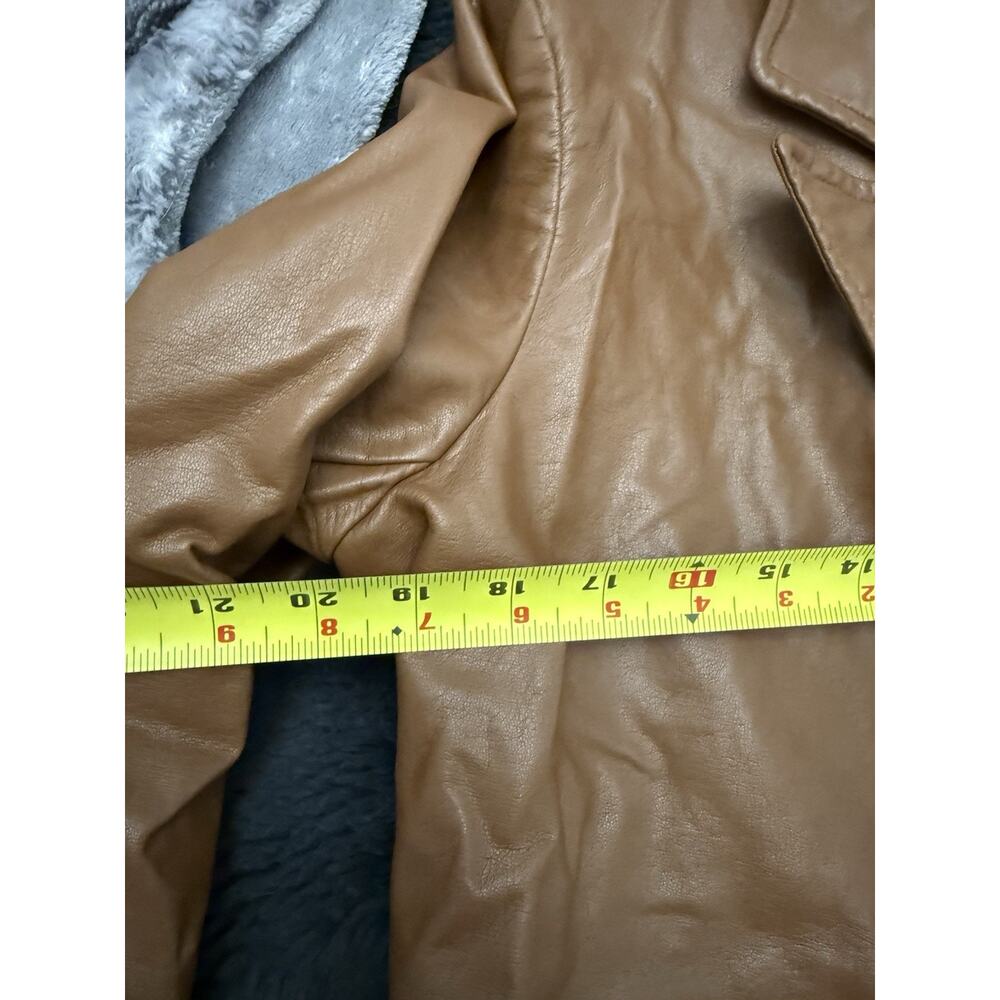 Anthropologie x Hutch Vegan Leather Blazer‎ Jacket Brown Size Large - Picture 9 of 11